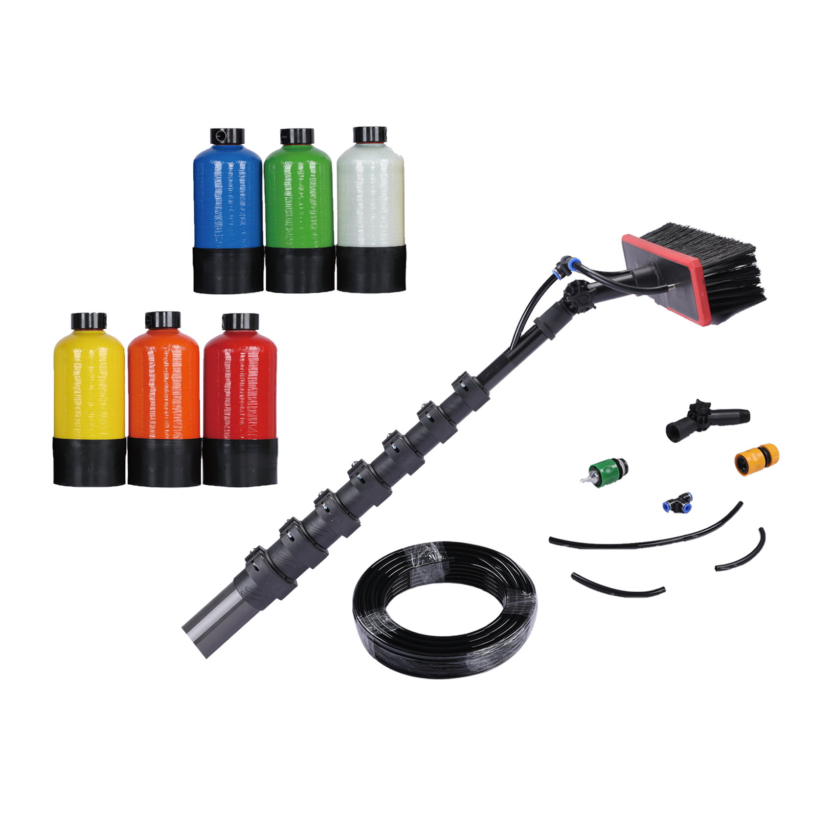 25ft Beginner Pack Telescopic Carbon Fibre Window Cleaning Pole Kits